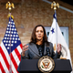 US Vice President Kamala Harris speaks after visiting the Wisconsin Regional Training Partnership Building Industry Group and Skilled Trades Employment Program on January 24, 2022, in Milwaukee, Wisconsin.